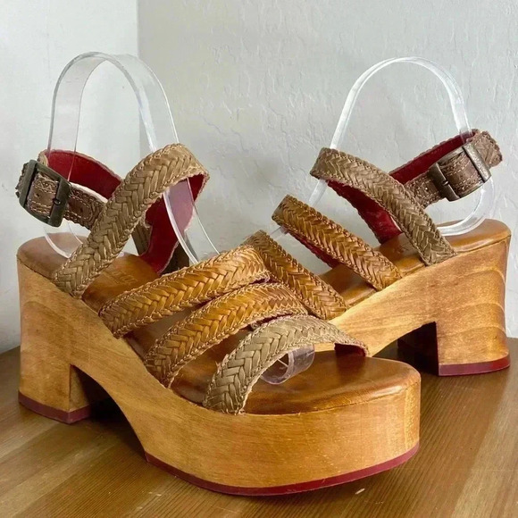 NEW Bed Stu Voicing Braided Leather Platform Sandals Size 9 - Picture 6 of 12